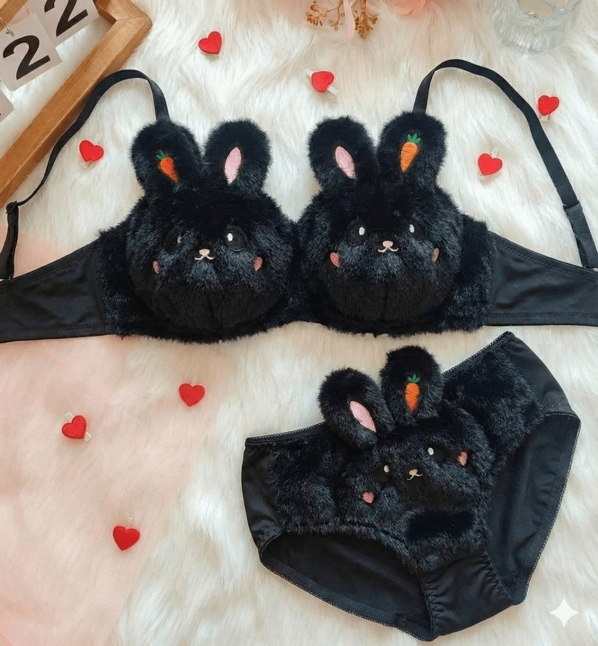 "Snowy Cuddle" Kawaii Bunny Plush Set