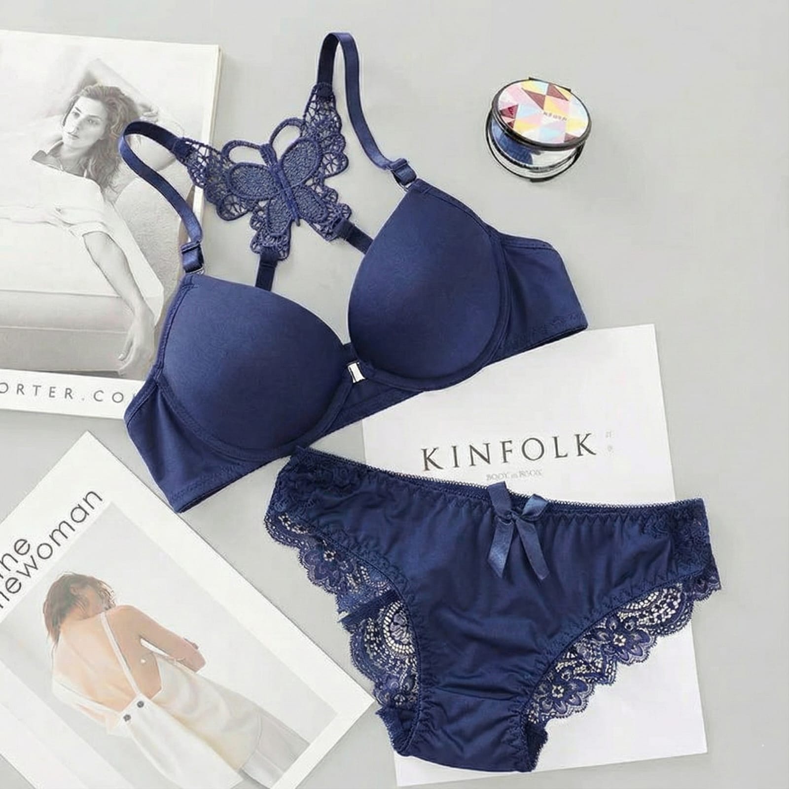 Front Open Back Design Lingerie Set